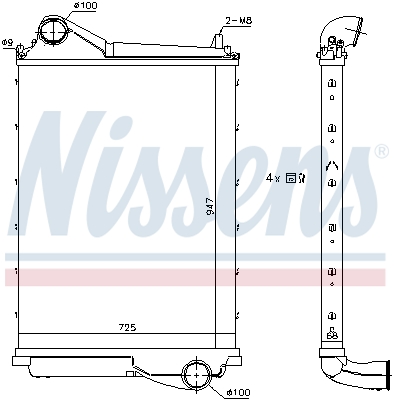 Intercooler, compresor 961185 NISSENS