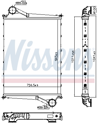 Intercooler, compresor 961261 NISSENS