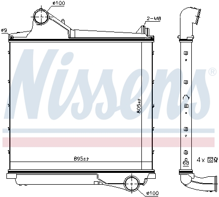 Intercooler, compresor 961555 NISSENS