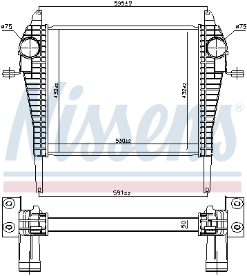 Intercooler, compresor 96185 NISSENS