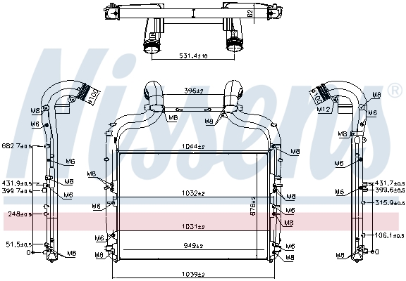 Intercooler, compresor 96424 NISSENS