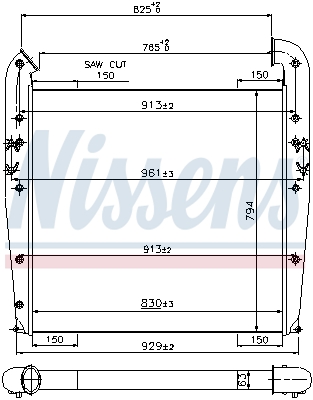 Intercooler, compresor 96960 NISSENS