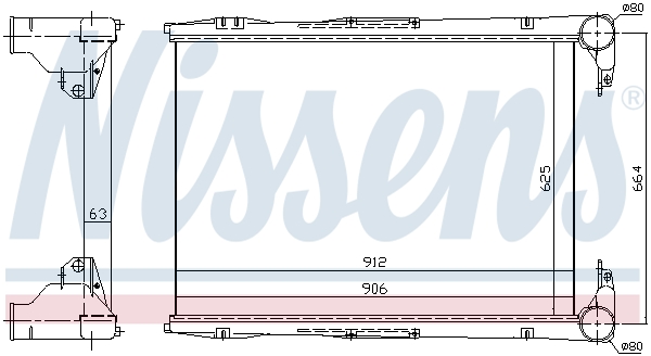 Intercooler, compresor 96968 NISSENS
