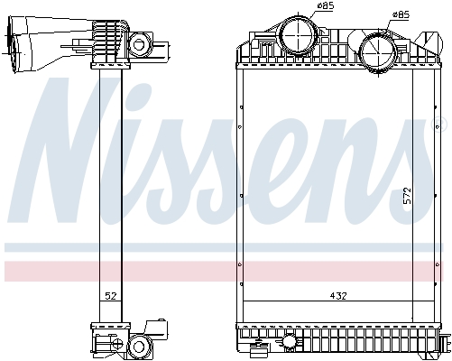 Intercooler, compresor 96969 NISSENS