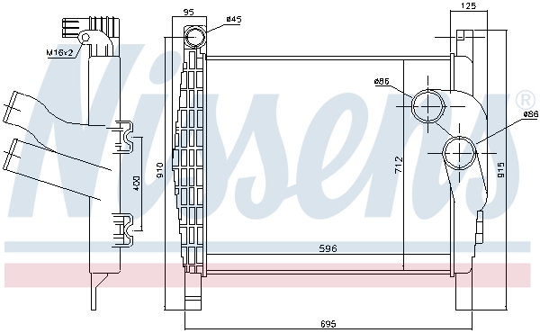 Intercooler, compresor 96970 NISSENS
