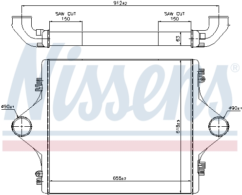 Intercooler, compresor 96977 NISSENS