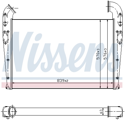 Intercooler, compresor 96992 NISSENS