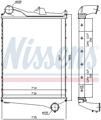 Intercooler, compresor 97006 NISSENS