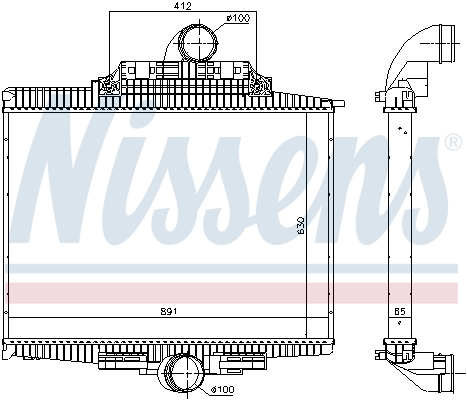 Intercooler, compresor 97024 NISSENS