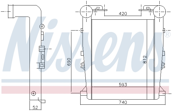 Intercooler, compresor 97027 NISSENS