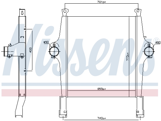 Intercooler, compresor 97046 NISSENS