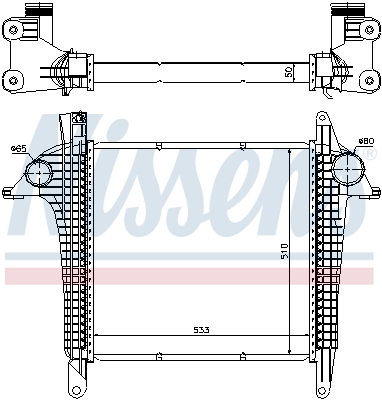 Intercooler, compresor 97057 NISSENS