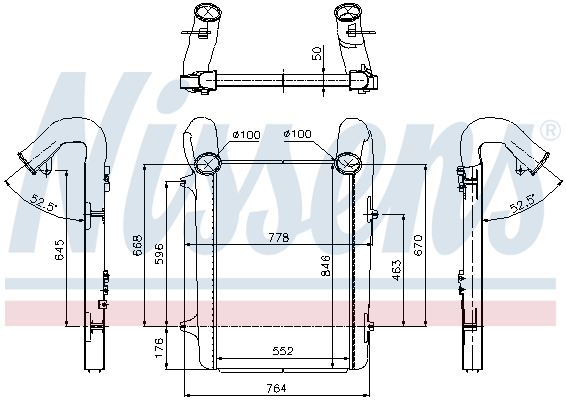 Intercooler, compresor 97059 NISSENS