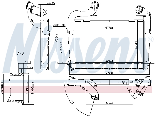 Intercooler, compresor 97061 NISSENS