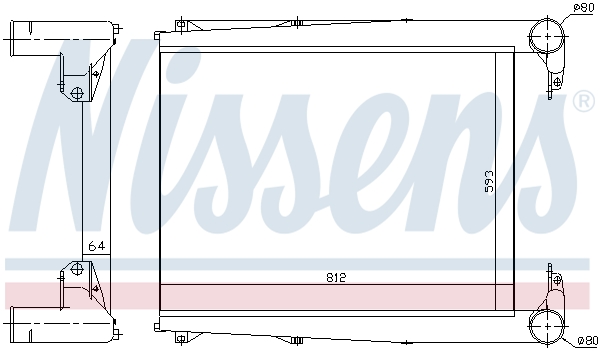 Intercooler, compresor 97074 NISSENS