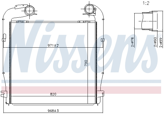 Intercooler, compresor 97080 NISSENS
