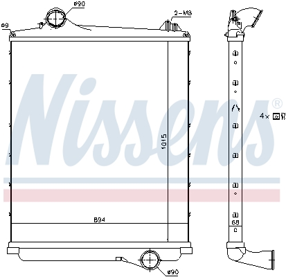 Intercooler, compresor 97082 NISSENS