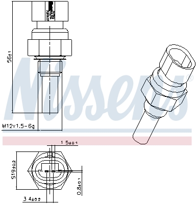 Senzor,temperatura lichid de racire 207005 NISSENS