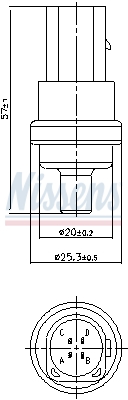 Senzor,temperatura lichid de racire 207009 NISSENS