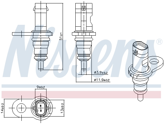Senzor,temperatura lichid de racire 207067 NISSENS
