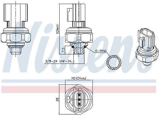 Comutator presiune, aer conditionat 301077 NISSENS