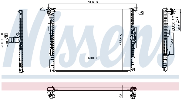 Radiator, racire motor 606513 NISSENS