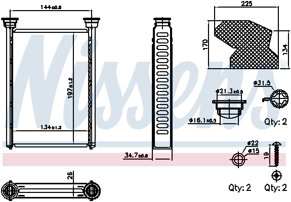 Schimbator caldura, incalzire habitaclu 707309 NISSENS