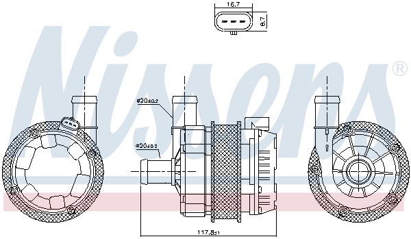 Pompă de apă, răcire motor 831350 NISSENS