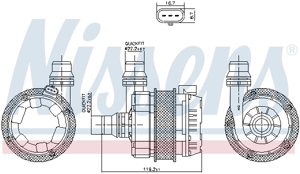 Pompă de apă, răcire motor 831351 NISSENS