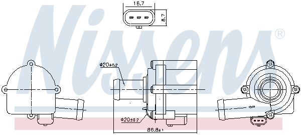 Pompă de apă, răcire motor 832152 NISSENS