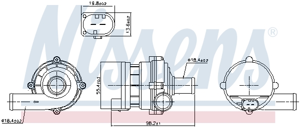 Pompă de apă suplimentară (circuitul apei de răcire) 832169 NISSENS