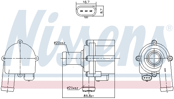 Pompă de apă, răcire motor 832172 NISSENS