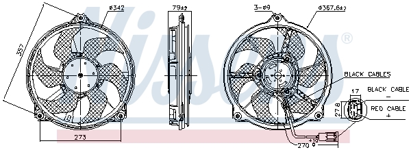 Ventilator, radiator 850073 NISSENS