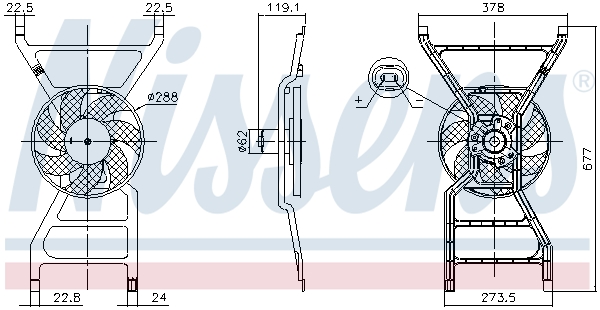 Ventilator, radiator 850089 NISSENS