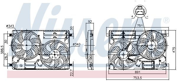 Ventilator, radiator 850096 NISSENS