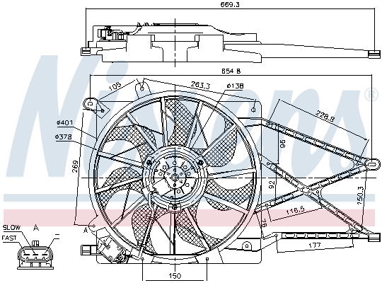 Ventilator, radiator 85175 NISSENS