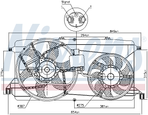 Ventilator, radiator 85826 NISSENS