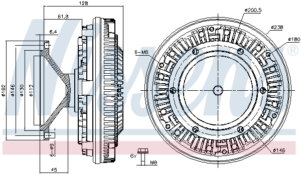 Cupla, ventilator radiator 86097 NISSENS