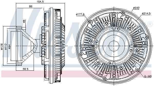 Cupla, ventilator radiator 86101 NISSENS