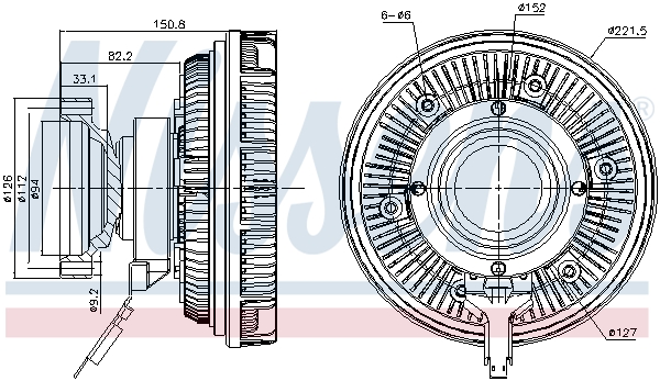 Cupla, ventilator radiator 86250 NISSENS