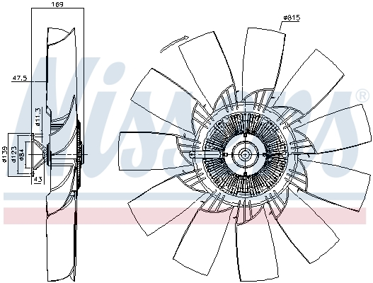 Cupla, ventilator radiator 86259 NISSENS
