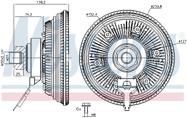Cupla, ventilator radiator 86377 NISSENS
