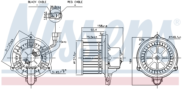 Ventilator, habitaclu 87537 NISSENS