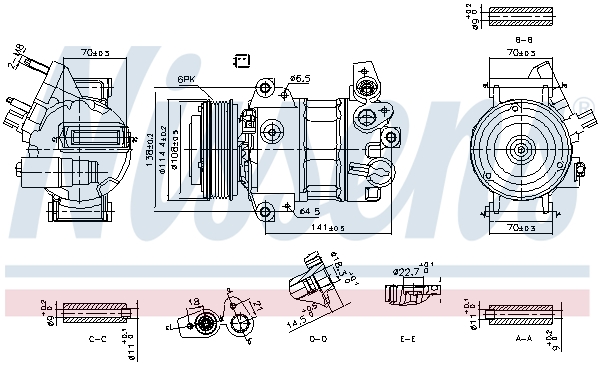 Compresor, climatizare 890786 NISSENS