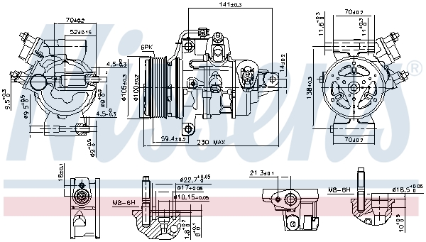 Compresor, climatizare 890787 NISSENS