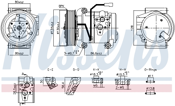 Compresor, climatizare 890957 NISSENS