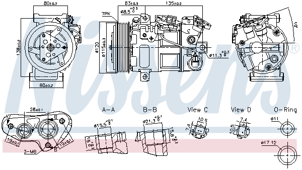 Compresor, climatizare 891017 NISSENS