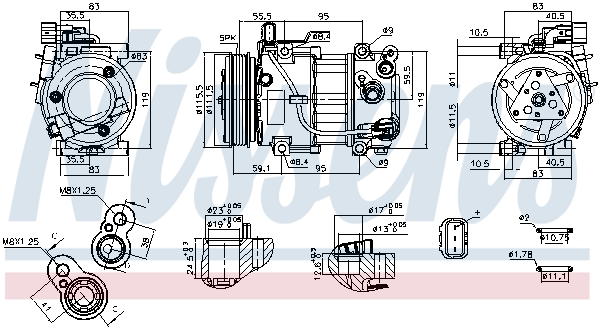 Compresor, climatizare 891097 NISSENS