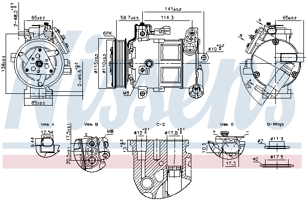 Compresor, climatizare 891186 NISSENS