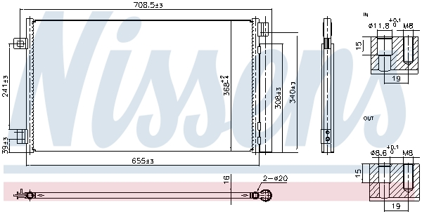 Condensator, climatizare 941014 NISSENS